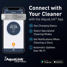 Polaris Freedom Plus app status view and cleaning mode control from anywhere