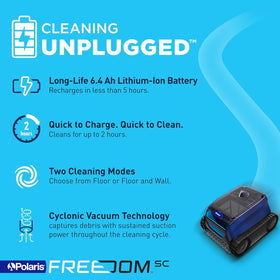 Polaris Freedom SC charging dock enables fast, convenient recharge.