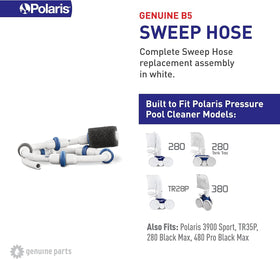 Polaris Sweep Hose B5 close-up highlights wear rings that help extend hose life.