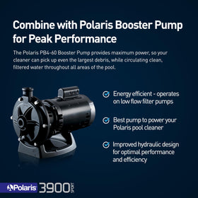 Polaris Vac-Sweep 3900 Sport demonstrates dual-chamber bag and debris capture for easy maintenance.