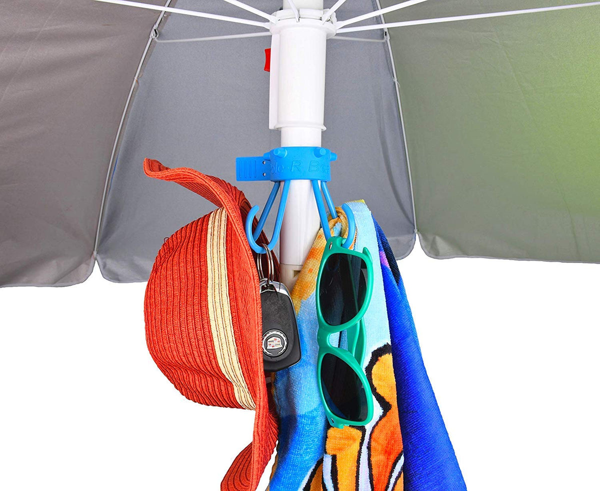Pole-R Bear umbrella hook with skinny-pole adapter, easy compatibility.
