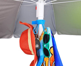 Pole-R Bear umbrella hook with skinny-pole adapter, easy compatibility.