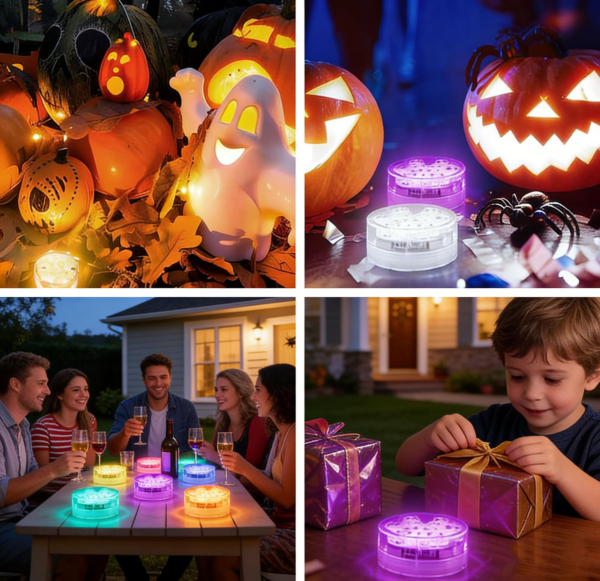 POLENTAT four-submersible lights with remote control for easy setup.