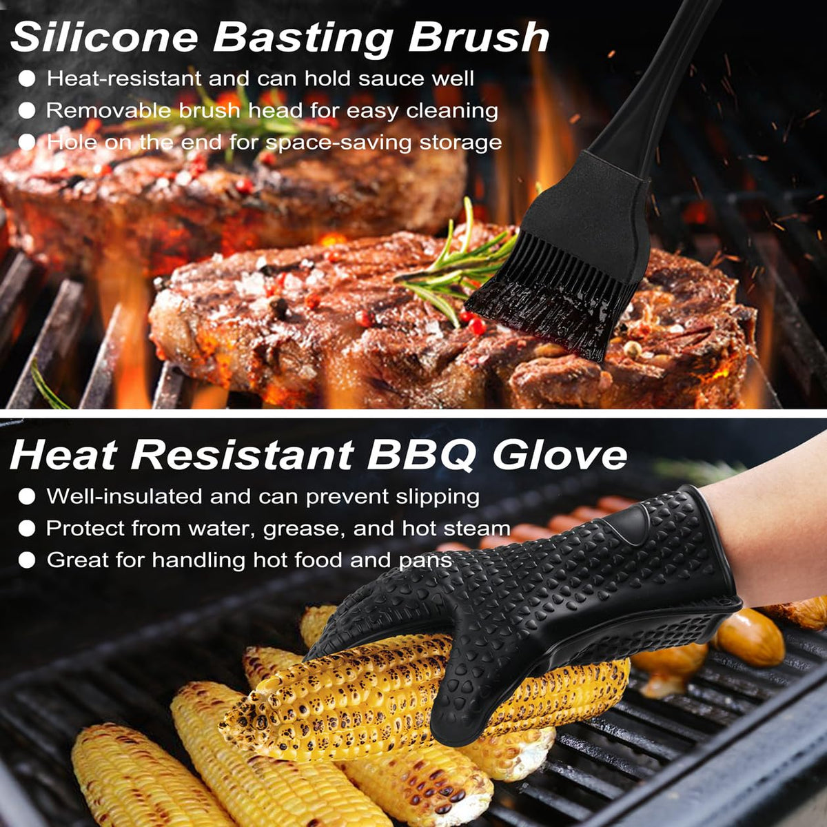 POLIGO 26pc replacement brush head for continued clean grilling.