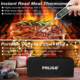 POLIGO 26pc silicone glove protecting hands during high-heat grilling.
