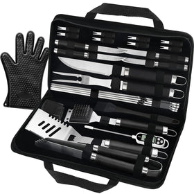 POLIGO 26pc bbq spatula with grill marks, durable stainless steel for confident flips.