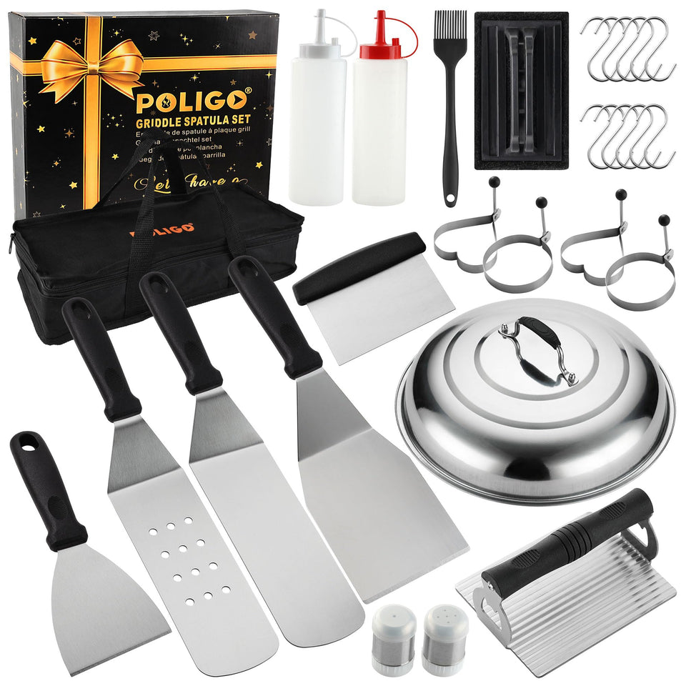 POLIGO 28pcs griddle accessories kit for versatile outdoor grilling