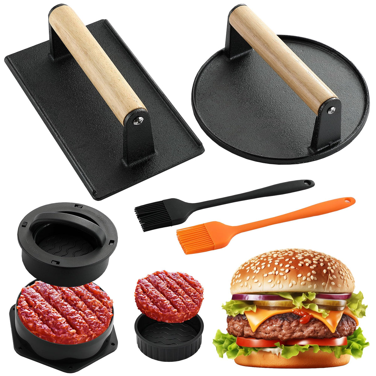 POLIGO Smash Burger Press patty mold for even, uniform burgers.