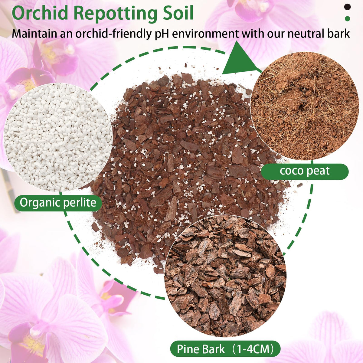POLIUMB orchid bark pieces close-up highlighting natural texture