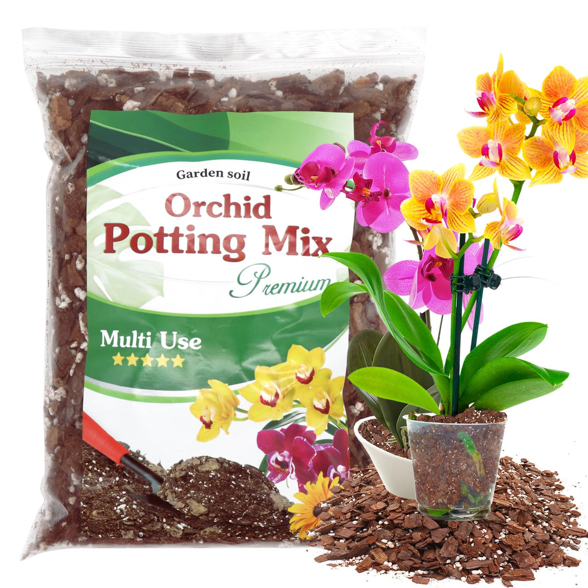 POLIUMB Orchid Potting Mix bag front showing balanced mix for healthy orchid roots