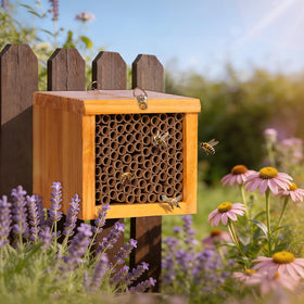 POLLIBEE Bee hotel installation options include wall hook mounting