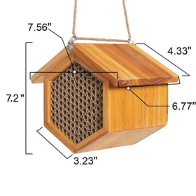 POLLIBEE complete bee house with hook and nails plus hanging rope included.