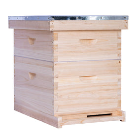 POLLIBEE cedar hive exterior front view demonstrates durable outdoor construction.