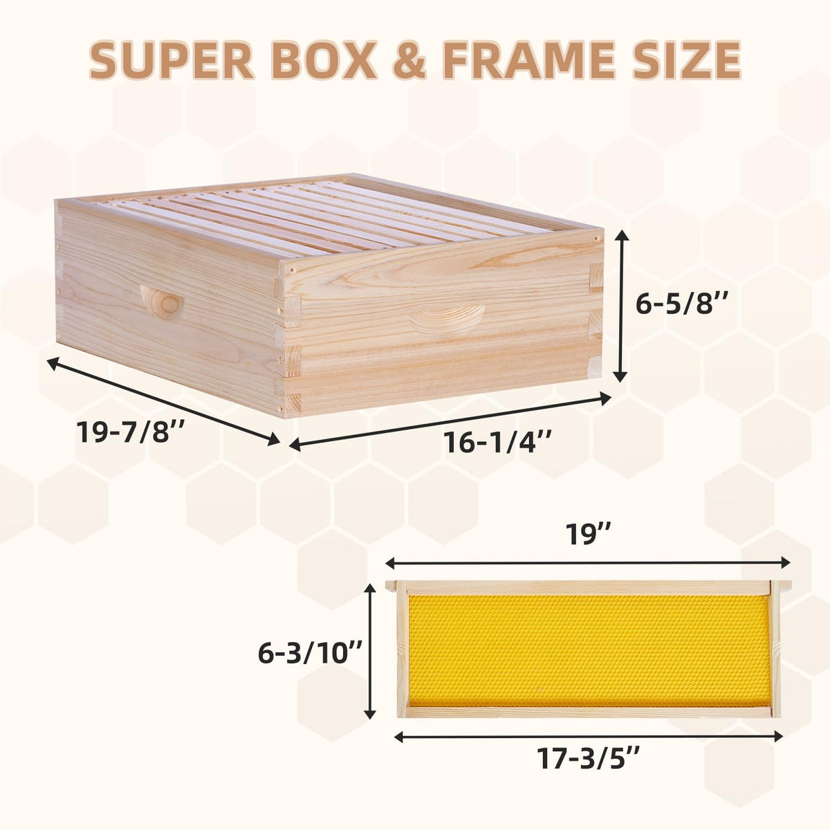 POLLIBEE frames and foundations with beeswax coating encourage healthy comb development.