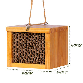 POLLIBEE Mason Bee House durable wood with waterproof wax coating