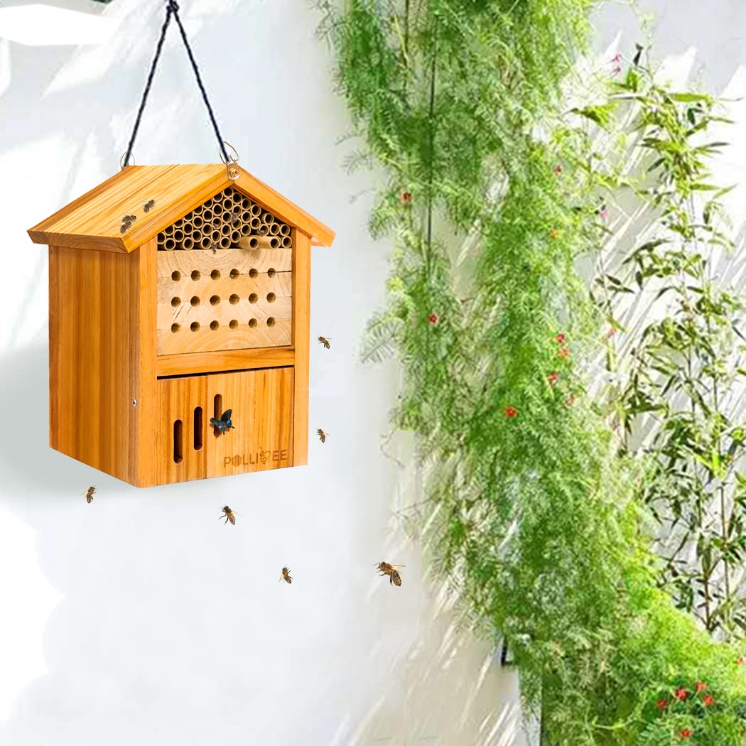 POLLIBEE Mason Bee House uses 5/16-inch tube diameter for natural nesting