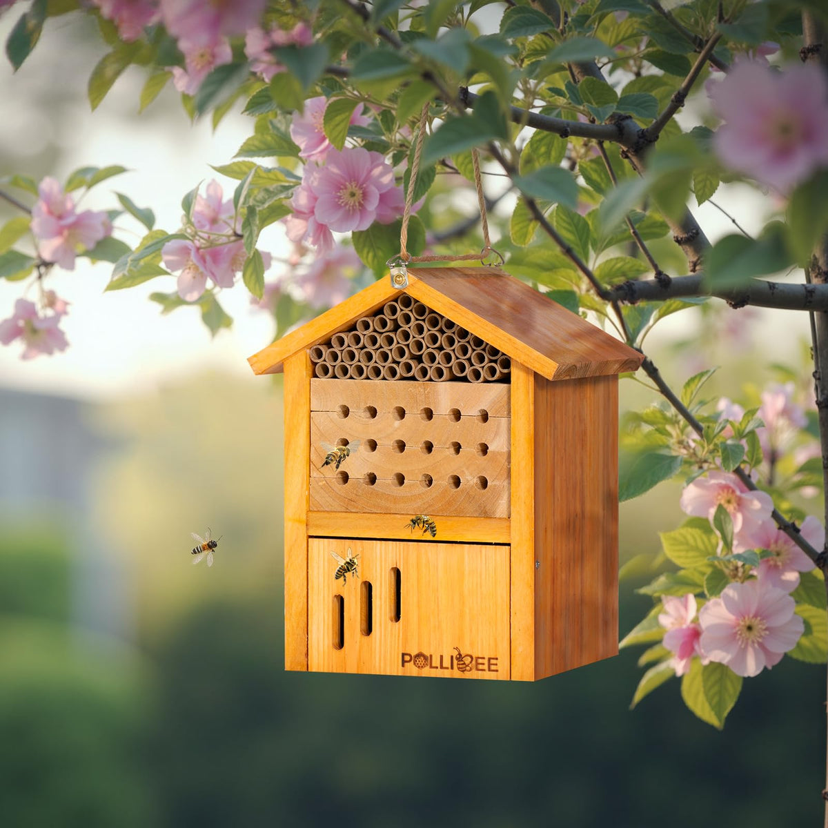 POLLIBEE Mason Bee House fully assembled for immediate installation