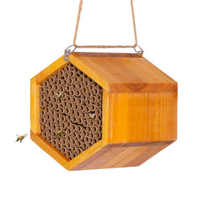 Pollibee Mason Bee House assembled for ready-to-hang garden pollination