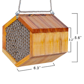 Pollibee Mason Bee House includes rope and nails for installation