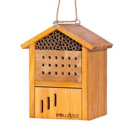 POLLIBEE Mason Bee House with wax-coated exterior protecting against rain
