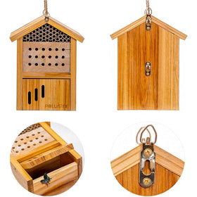 POLLIBEE Mason Bee House wood block habitat for stable nesting