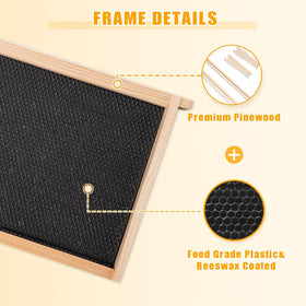 Pollibee wax foundations coated on pine frames for quick acceptance by bees.