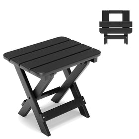 Polyhouz folding outdoor side table collapsed for easy transport.