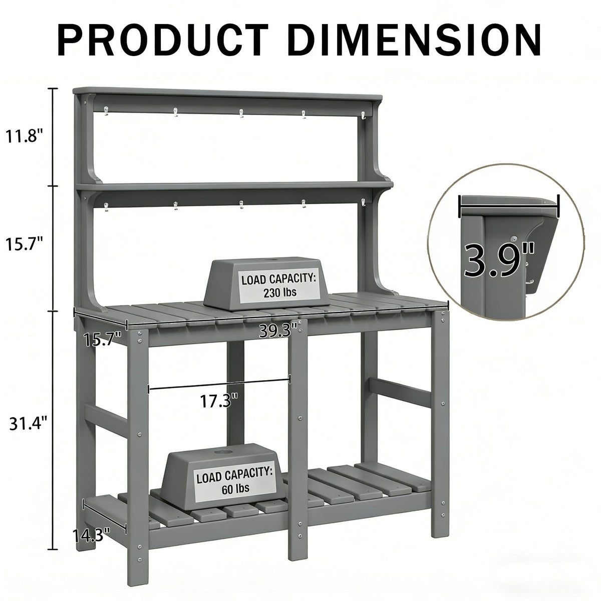 Polyhouz potting bench with integrated drainage for tidy watering.