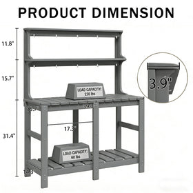 Polyhouz potting bench with integrated drainage for tidy watering.