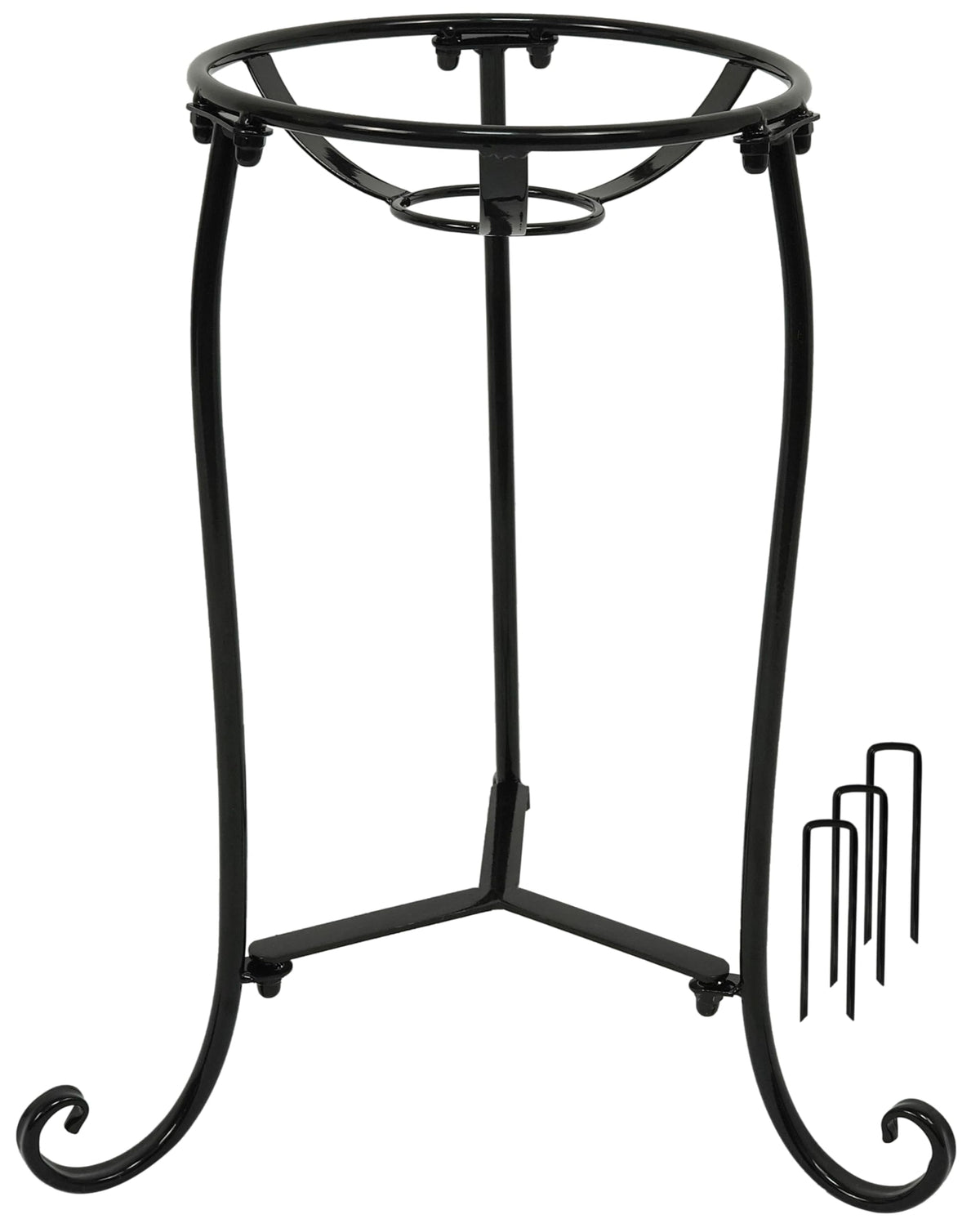 Polyjkl 16-inch tall gazing ball stand outdoors displaying a 10–12 inch globe