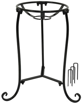 Polyjkl 16-inch tall gazing ball stand outdoors displaying a 10–12 inch globe