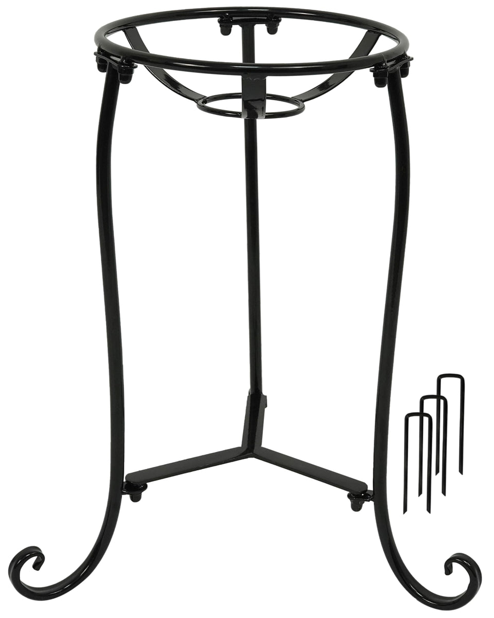 Polyjkl 16-inch tall gazing ball stand outdoors displaying a 10–12 inch globe