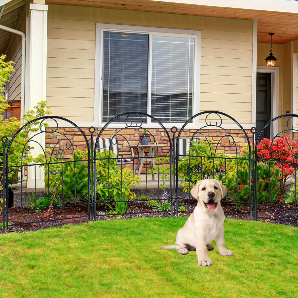 Polyjkl animal barrier fence deters small intruders from garden areas