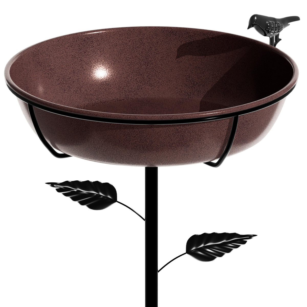Polyjkl birdbath on a tall stand adds sturdy outdoor decor and functionality.