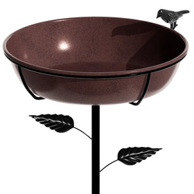 Polyjkl birdbath on a tall stand adds sturdy outdoor decor and functionality.