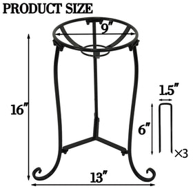 Polyjkl black metal gazing ball holder adds stable garden decor