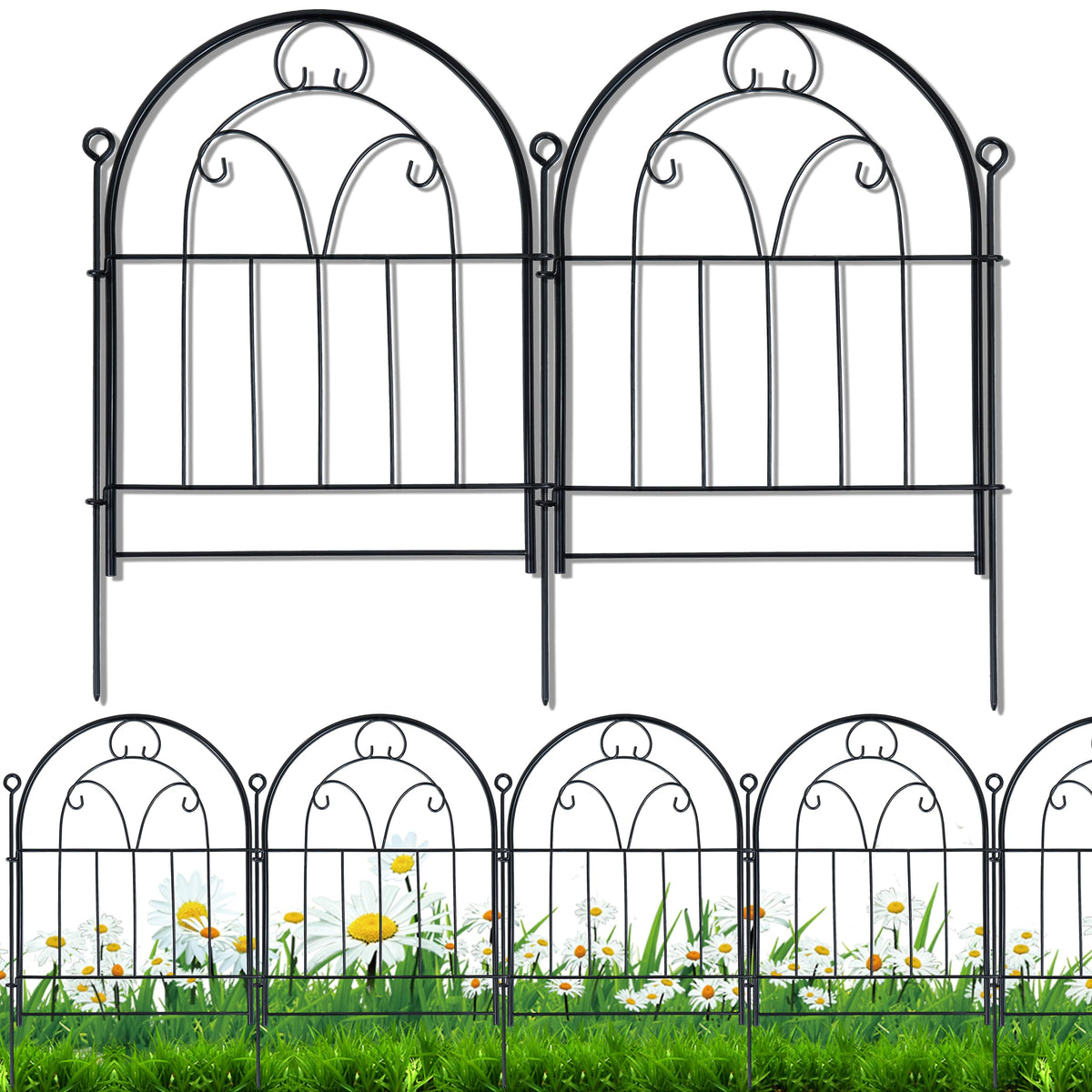 Polyjkl garden fence 11ft panel showing a sturdy modular border for yards