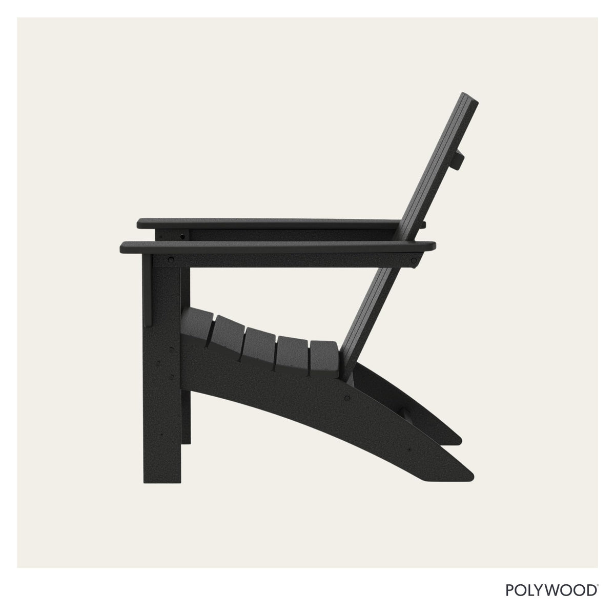 Polywood Adirondack chair by fire pit scene on patio