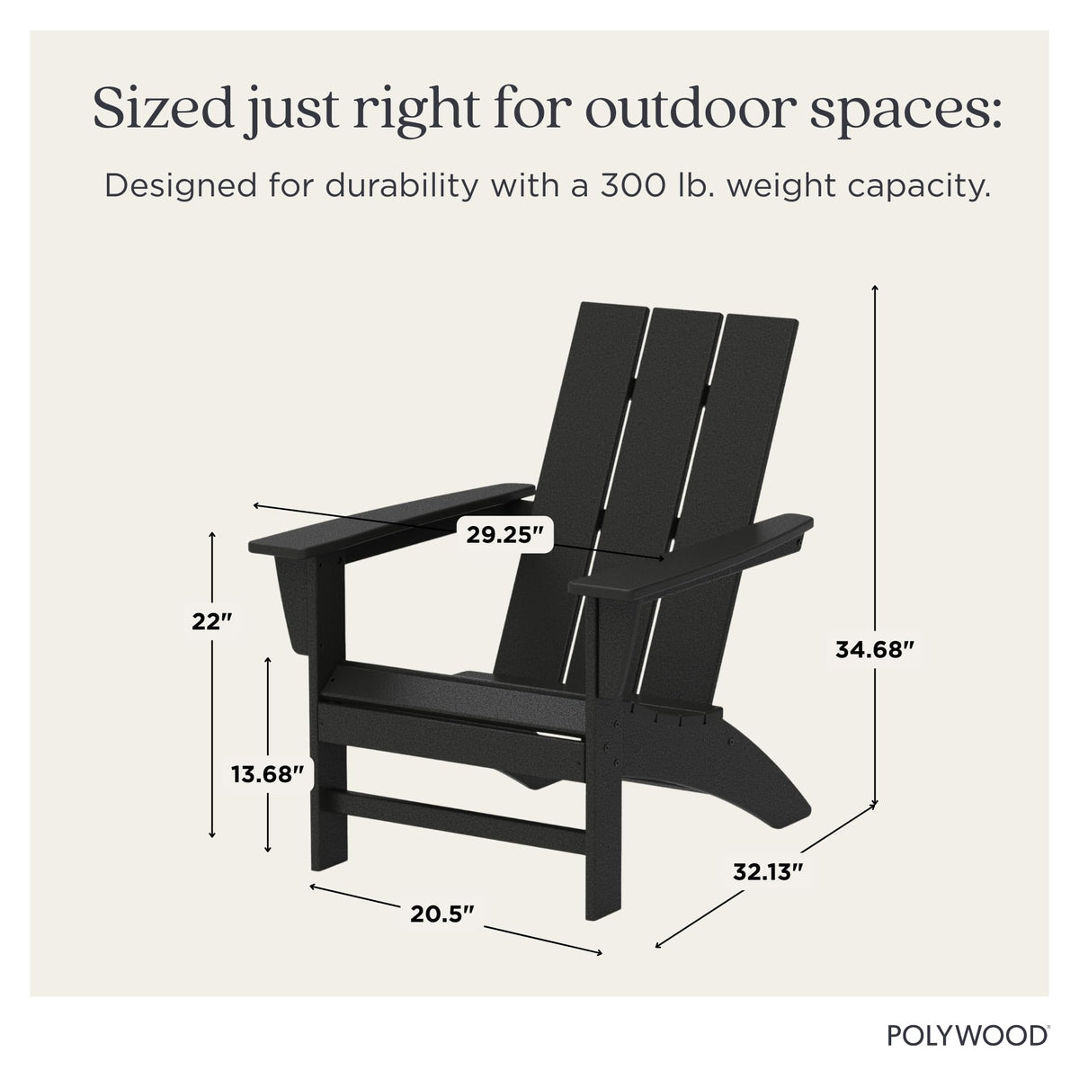 Polywood Adirondack chair waterfall-front supports comfortable lounging