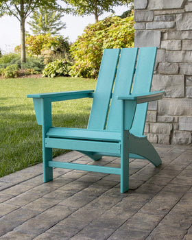 Polywood Adirondack chair side profile showing ergonomic contoured seat