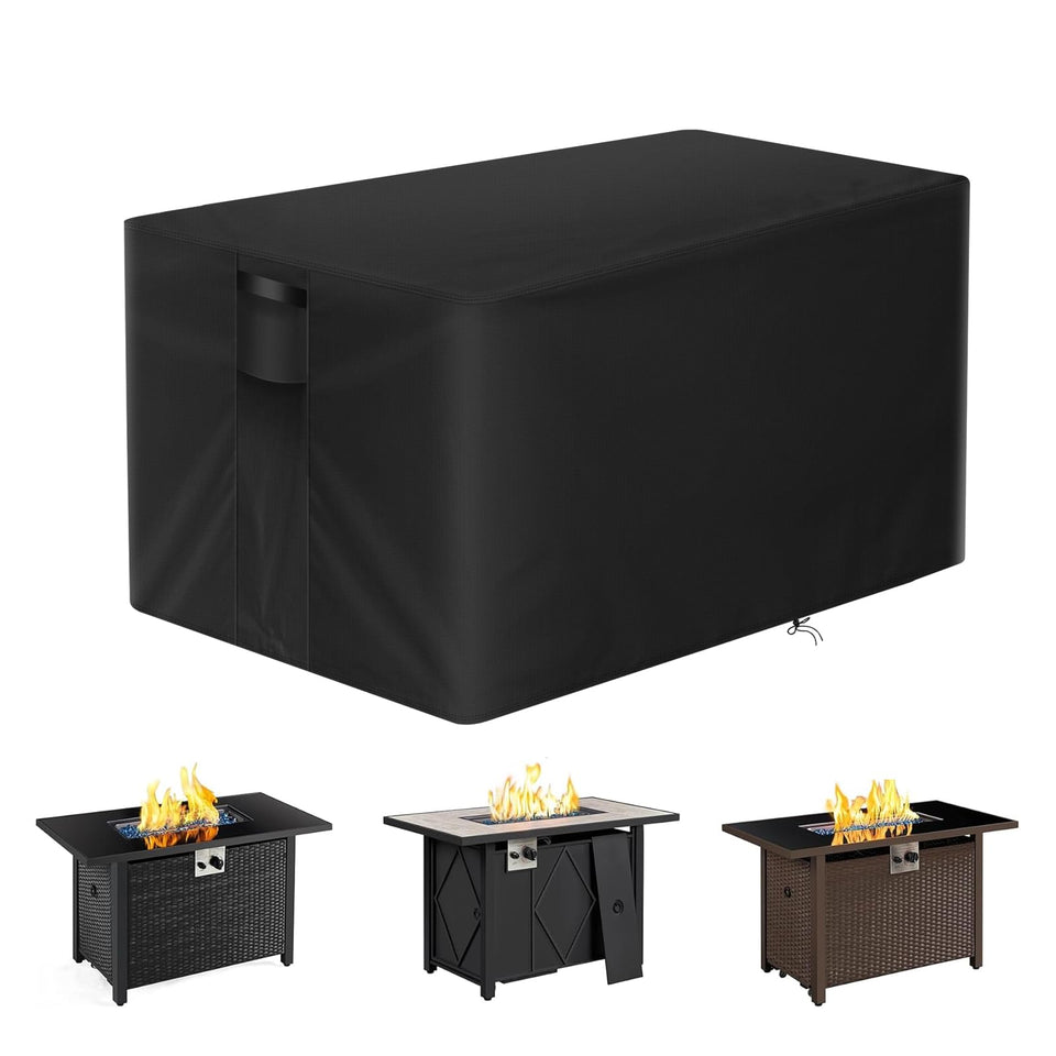 POMER fire pit cover rectangle 42inch protects from rain and wind.