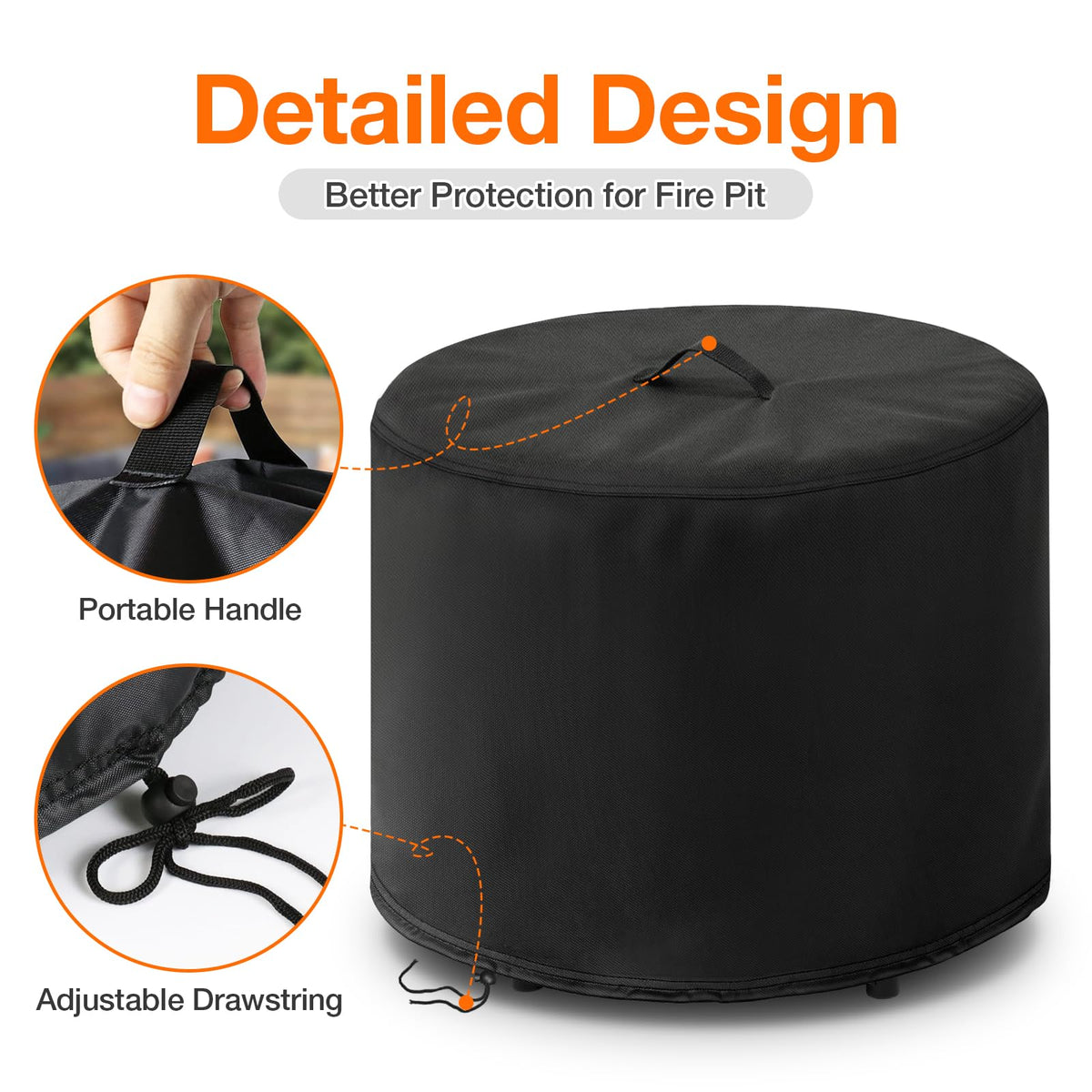 POMER waterproof material shields your fire pit from rain and snow