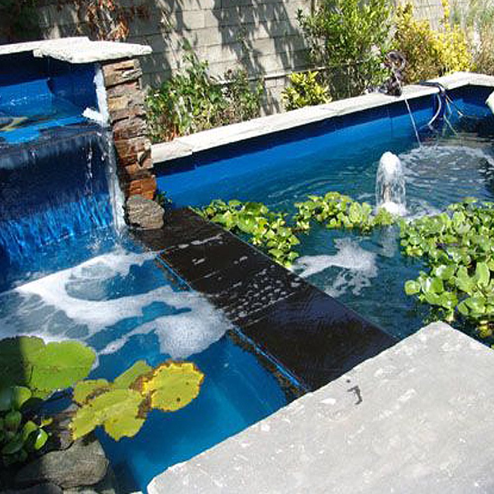 Algae wipes off easily from a Pond Shield finished surface