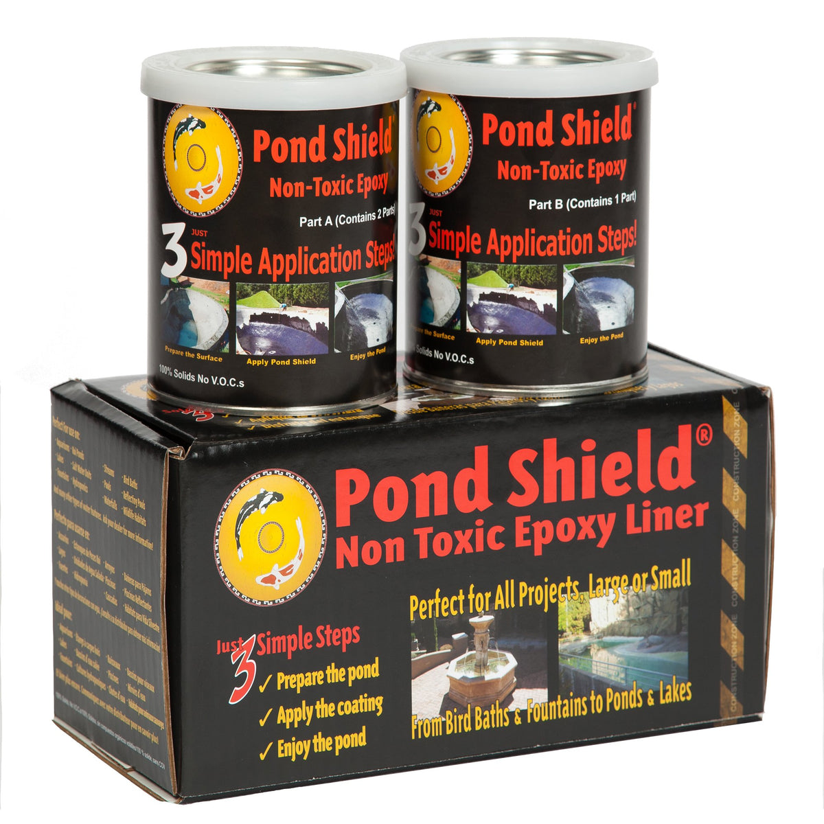Pond Armor Pond Shield 1.5 Qt Kit Delta Blue coats a pond surface, safe for fish.