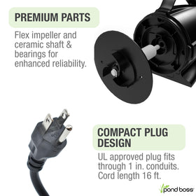 Anti-clog technology feature showcased with clear intake area and debris-resistance