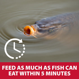 The Pond Guy Game Fish Grower 3mm pellets offer consistent size for even feeding.