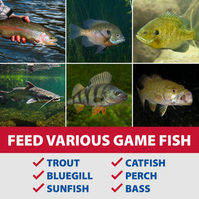 The Pond Guy Game Fish Grower nutrient-rich formula promotes activity and energy.