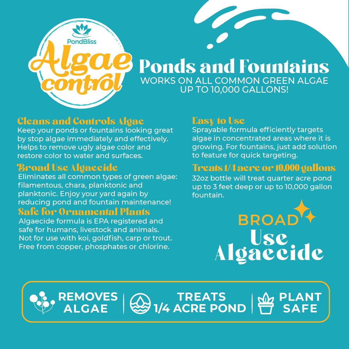PondBliss algaecide demonstrates safe dilution for clean fountains.