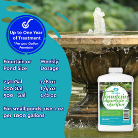 PondBliss fountain water clarity after treatment reduces maintenance.