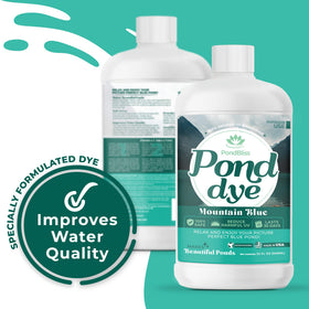 PondBliss Mountain Blue applied to a large pond elevates landscape aesthetics.